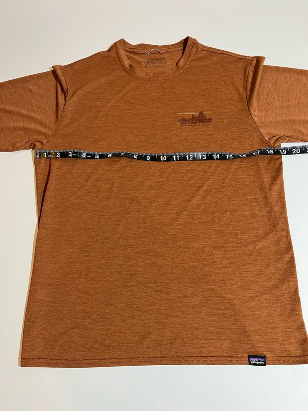 Patagonia Men’s Capeline Save Our Home Planet Logo Orange Short Sleeve Small - Picture 8 of 10